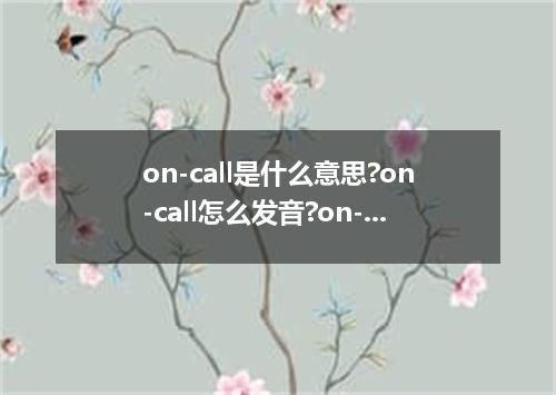 on-call是什么意思?on-call怎么发音?on-call的解释和用法