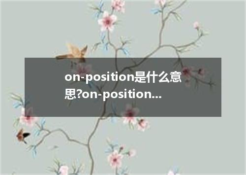 on-position是什么意思?on-position怎么发音?on-position的解释和用法