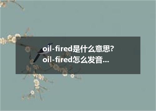 oil-fired是什么意思?oil-fired怎么发音?oil-fired的解释和用法
