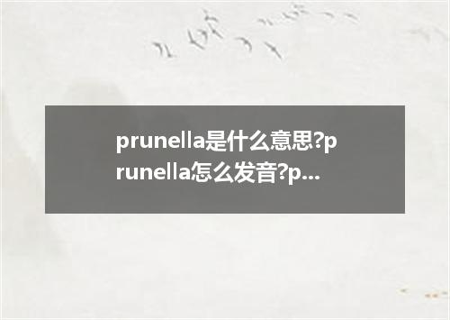 prunella是什么意思?prunella怎么发音?prunella的解释和用法
