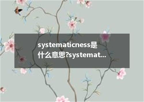 systematicness是什么意思?systematicness怎么发音?systematicness的解释和用法