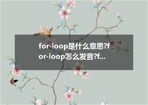 for-loop是什么意思?for-loop怎么发音?for-loop的解释和用法