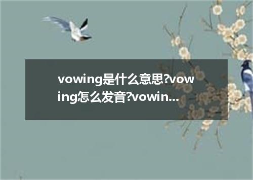 vowing是什么意思?vowing怎么发音?vowing的解释和用法