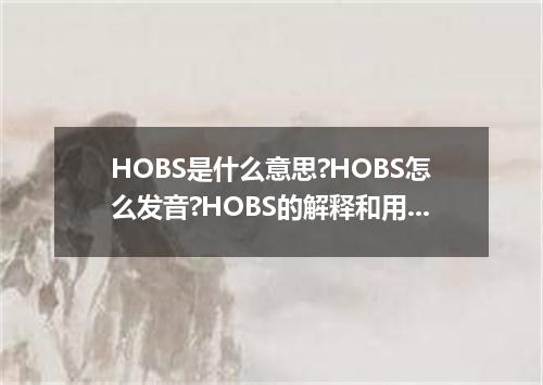 HOBS是什么意思?HOBS怎么发音?HOBS的解释和用法