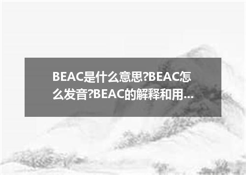 BEAC是什么意思?BEAC怎么发音?BEAC的解释和用法