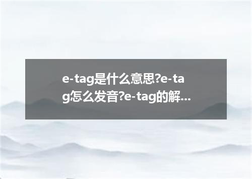 e-tag是什么意思?e-tag怎么发音?e-tag的解释和用法