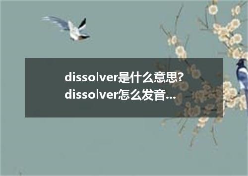 dissolver是什么意思?dissolver怎么发音?dissolver的解释和用法