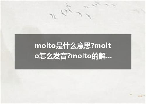 molto是什么意思?molto怎么发音?molto的解释和用法
