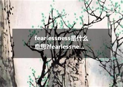 fearlessness是什么意思?fearlessness怎么发音?fearlessness的解释和用法