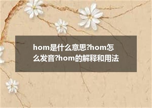 hom是什么意思?hom怎么发音?hom的解释和用法