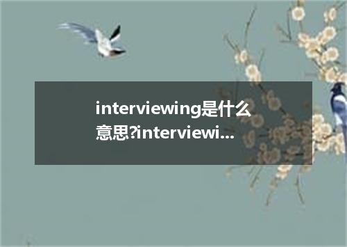 interviewing是什么意思?interviewing怎么发音?interviewing的解释和用法