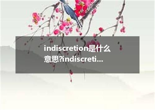 indiscretion是什么意思?indiscretion怎么发音?indiscretion的解释和用法