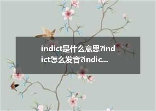 indict是什么意思?indict怎么发音?indict的解释和用法