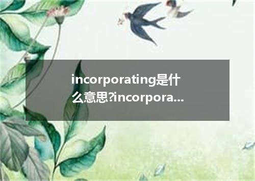 incorporating是什么意思?incorporating怎么发音?incorporating的解释和用法