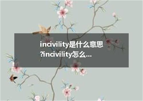 incivility是什么意思?incivility怎么发音?incivility的解释和用法