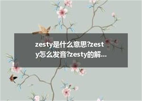 zesty是什么意思?zesty怎么发音?zesty的解释和用法