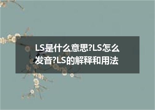LS是什么意思?LS怎么发音?LS的解释和用法