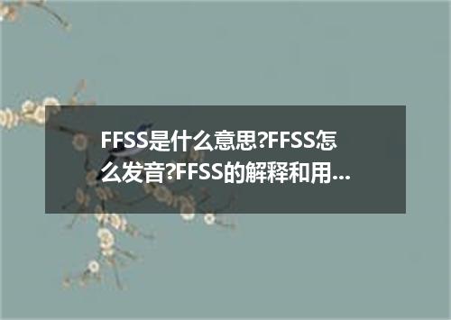 FFSS是什么意思?FFSS怎么发音?FFSS的解释和用法