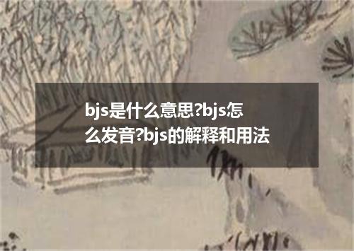 bjs是什么意思?bjs怎么发音?bjs的解释和用法