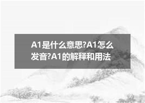 A1是什么意思?A1怎么发音?A1的解释和用法