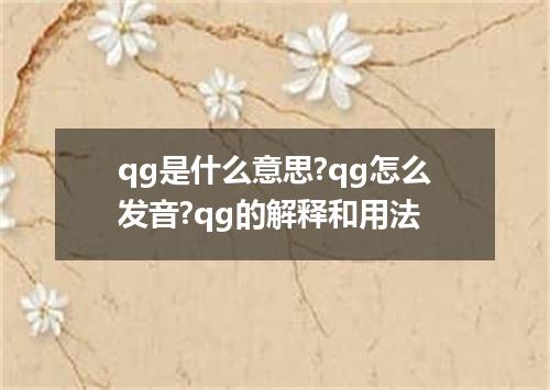 qg是什么意思?qg怎么发音?qg的解释和用法