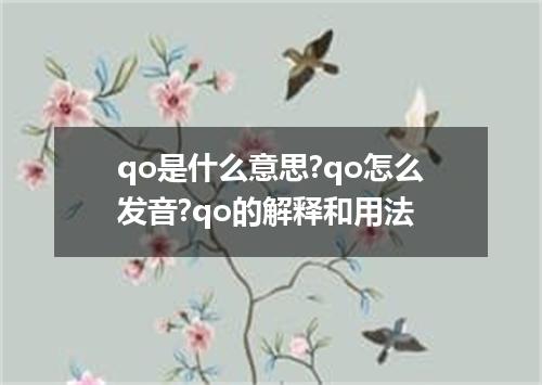 qo是什么意思?qo怎么发音?qo的解释和用法