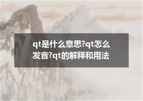 qt是什么意思?qt怎么发音?qt的解释和用法
