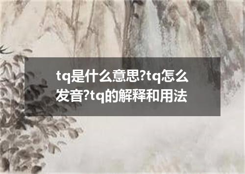 tq是什么意思?tq怎么发音?tq的解释和用法