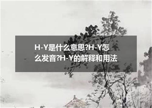 H-Y是什么意思?H-Y怎么发音?H-Y的解释和用法