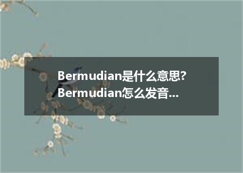 Bermudian是什么意思?Bermudian怎么发音?Bermudian的解释和用法