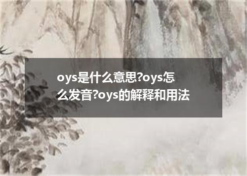 oys是什么意思?oys怎么发音?oys的解释和用法