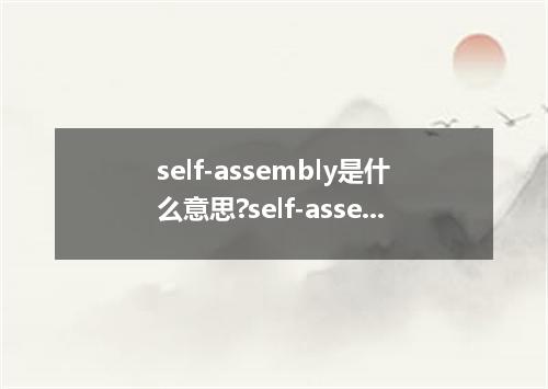 self-assembly是什么意思?self-assembly怎么发音?self-assembly的解释和用法