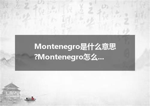 Montenegro是什么意思?Montenegro怎么发音?Montenegro的解释和用法