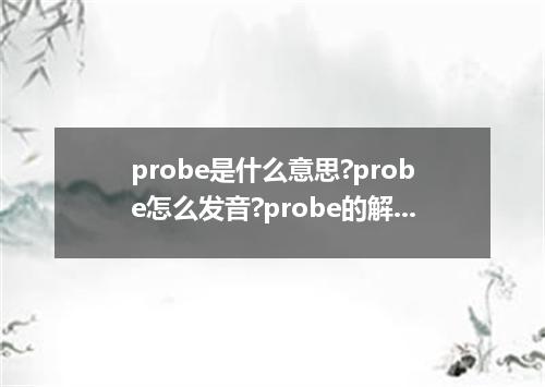 probe是什么意思?probe怎么发音?probe的解释和用法
