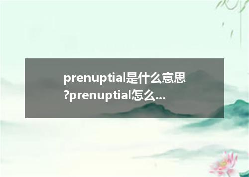 prenuptial是什么意思?prenuptial怎么发音?prenuptial的解释和用法