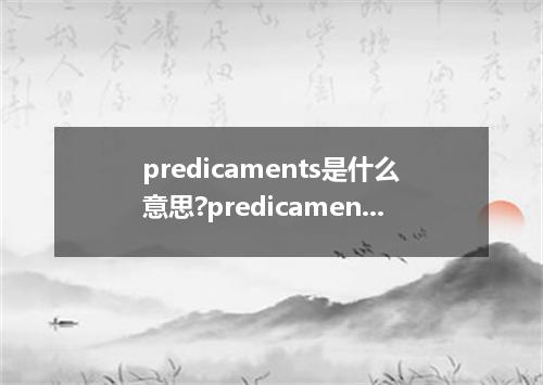 predicaments是什么意思?predicaments怎么发音?predicaments的解释和用法