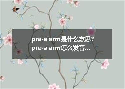 pre-alarm是什么意思?pre-alarm怎么发音?pre-alarm的解释和用法