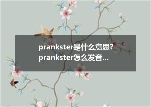 prankster是什么意思?prankster怎么发音?prankster的解释和用法