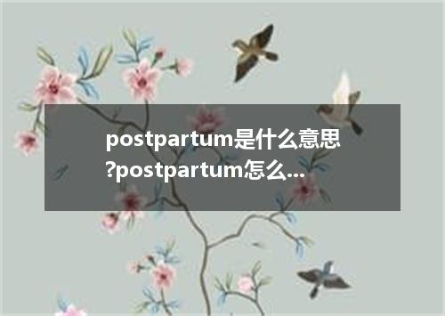 postpartum是什么意思?postpartum怎么发音?postpartum的解释和用法