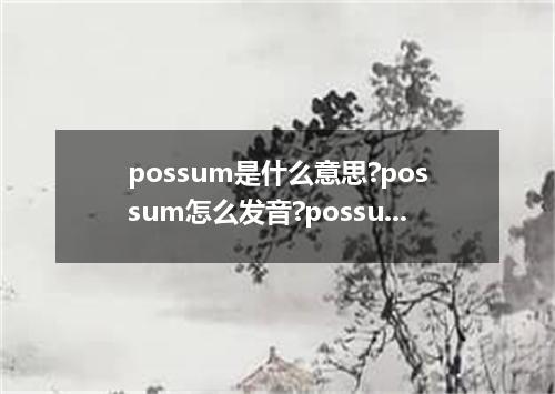 possum是什么意思?possum怎么发音?possum的解释和用法