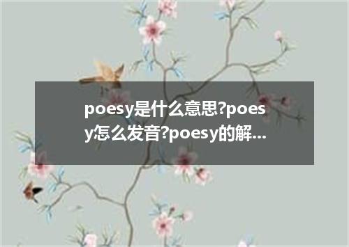 poesy是什么意思?poesy怎么发音?poesy的解释和用法
