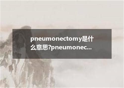 pneumonectomy是什么意思?pneumonectomy怎么发音?pneumonectomy的解释和用法