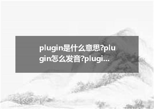 plugin是什么意思?plugin怎么发音?plugin的解释和用法