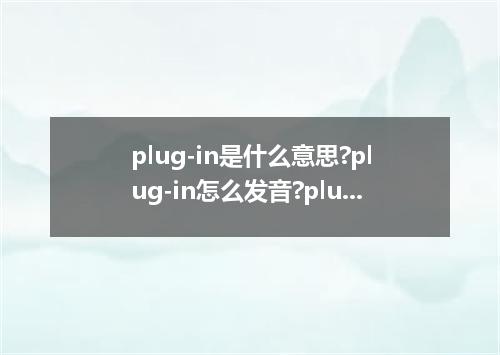 plug-in是什么意思?plug-in怎么发音?plug-in的解释和用法