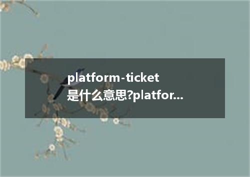 platform-ticket是什么意思?platform-ticket怎么发音?platform-ticket的解释和用法
