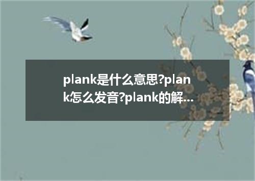 plank是什么意思?plank怎么发音?plank的解释和用法