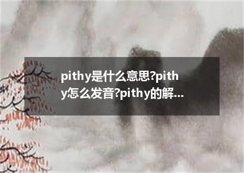 pithy是什么意思?pithy怎么发音?pithy的解释和用法