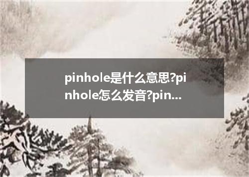 pinhole是什么意思?pinhole怎么发音?pinhole的解释和用法