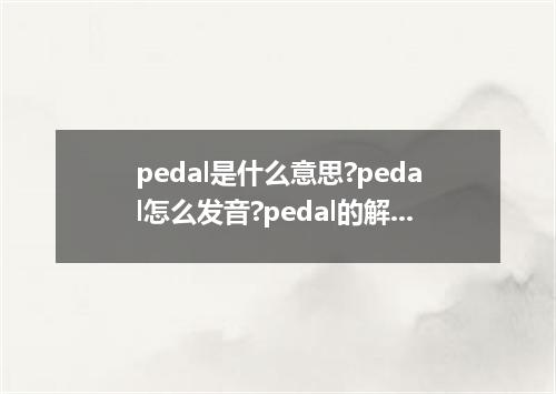 pedal是什么意思?pedal怎么发音?pedal的解释和用法