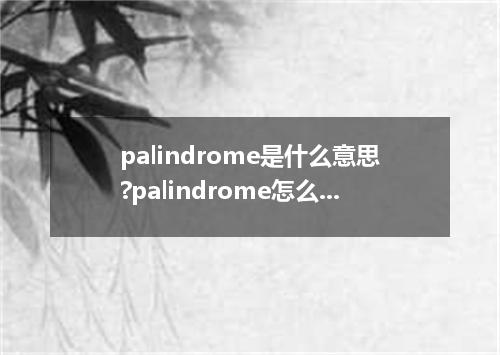 palindrome是什么意思?palindrome怎么发音?palindrome的解释和用法
